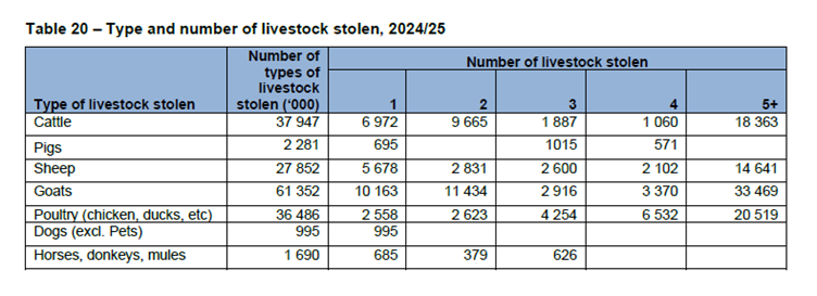 61 000 Goats, 37 000 Cattle Stolen In Livestock Crime Surge, Reveals Stats SA